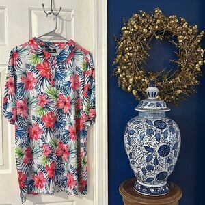 Men’s Greenside Golf Aloha Spring Performance Stretch Tropical Polo Size XXL